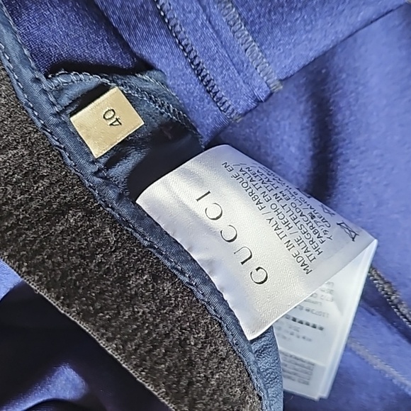 Gucci Dark Blue Black Band Zip Up Pant Slacks Leggings Tights Sz. 40 - Picture 8 of 13